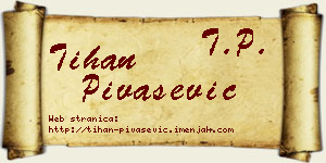 Tihan Pivašević vizit kartica